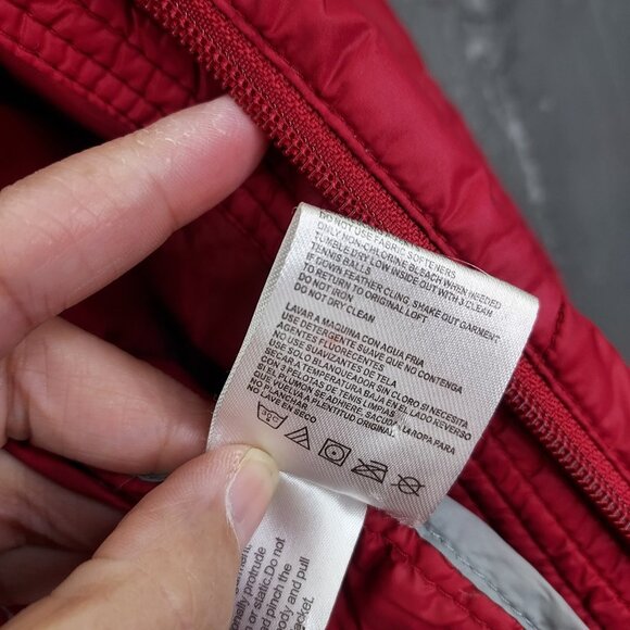 Calvin Klein Puffer Jacket Women's Sm Premium Down Packable Quilted Red Full Zip - Picture 10 of 16